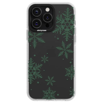 Coque - Christmas Edition - Snowflakes (vert)