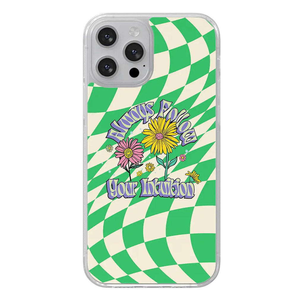 Coque de Téléphone Intuition Nuage Vert Vichy | OhMyCase x Jolane
