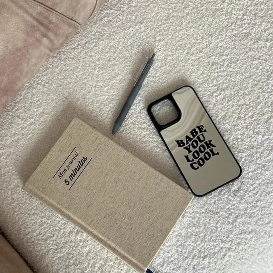 Mirror Case - Babe You Look Cool (Black) 