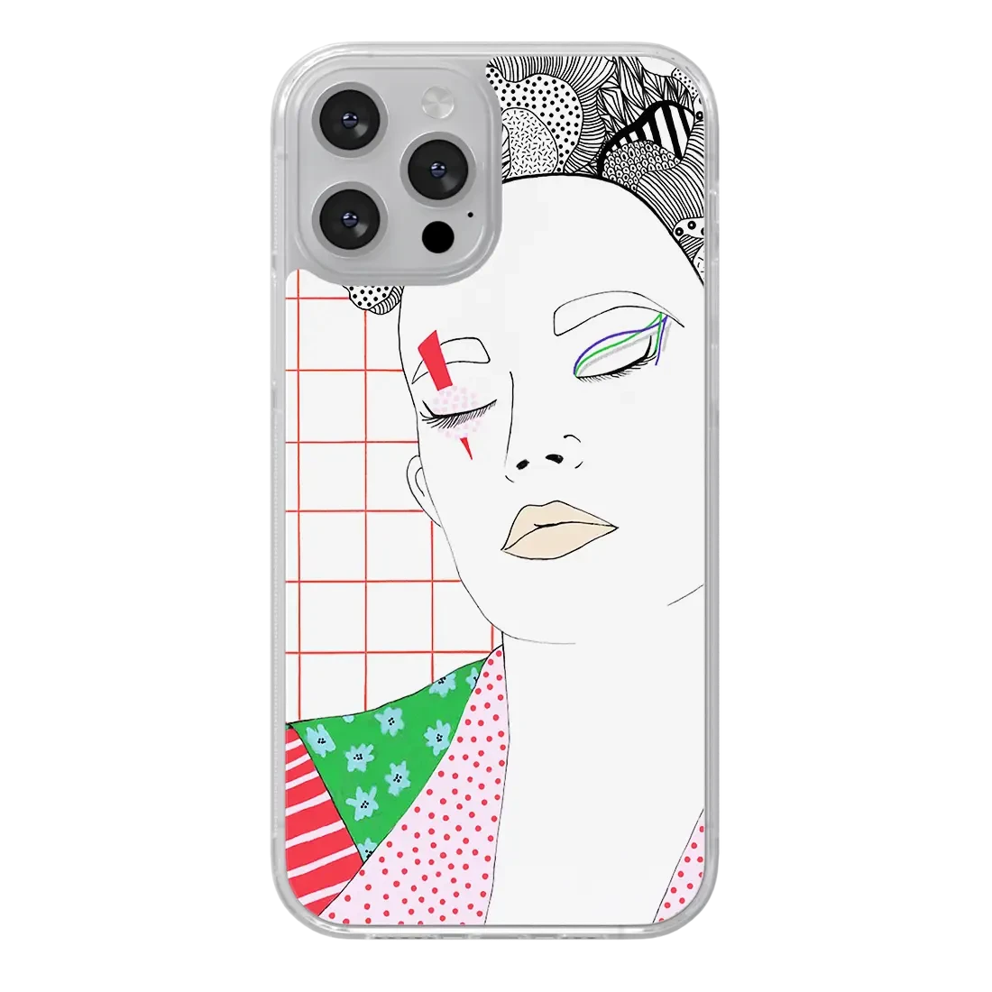 Visage et Quadrillage - Amande Noyée